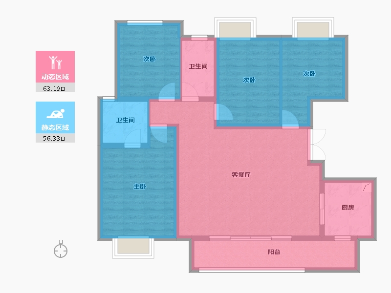 四川省-德阳市-保利国际城中央花园-107.28-户型库-动静分区