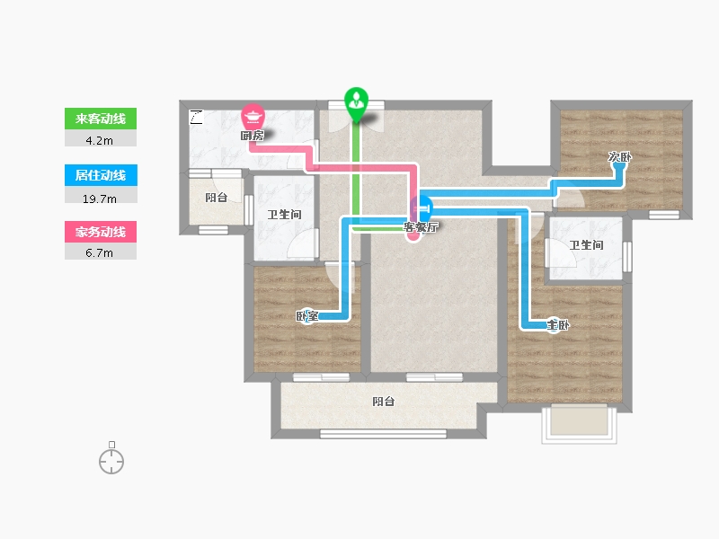 四川省-德阳市-保利国际城中央花园-80.26-户型库-动静线