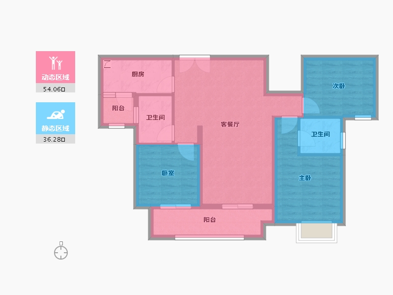 四川省-德阳市-保利国际城中央花园-80.26-户型库-动静分区