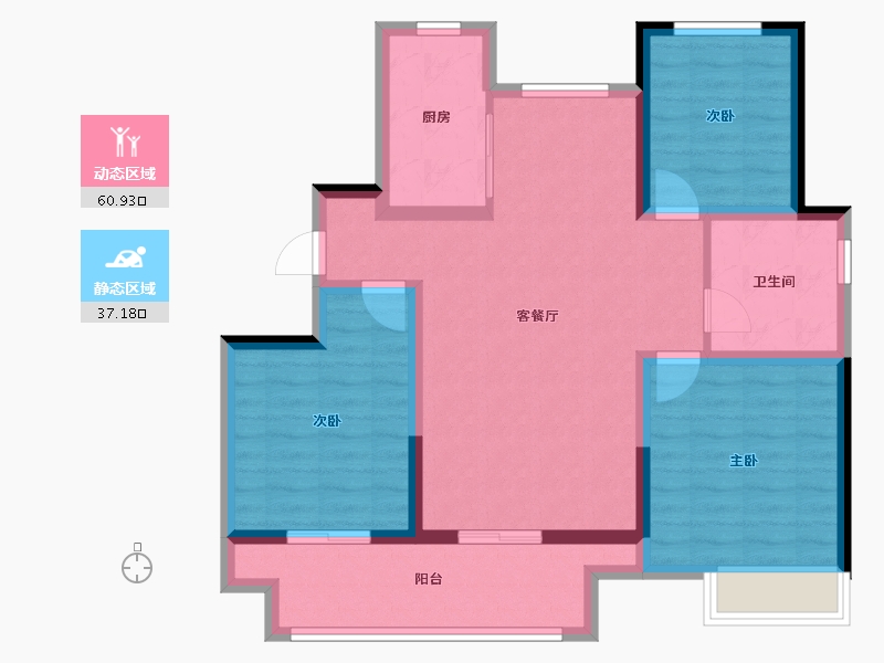 山东省-德州市-百合新城·智信园-87.20-户型库-动静分区