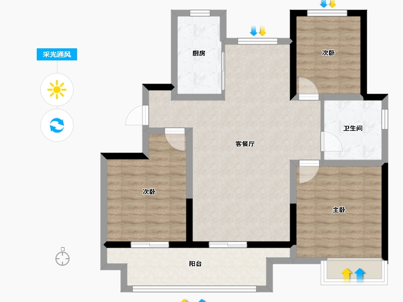 山东省-德州市-百合新城·智信园-87.20-户型库-采光通风