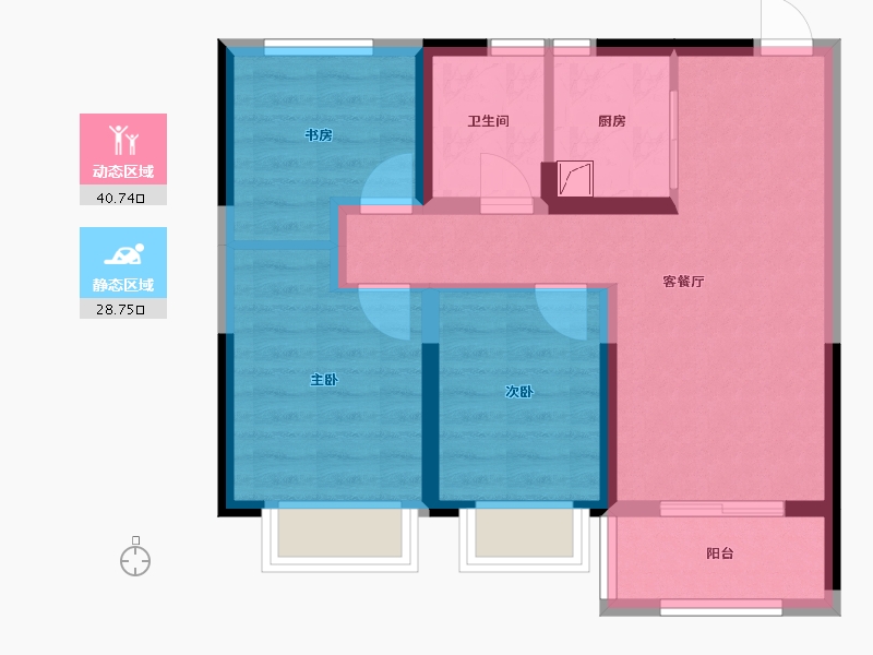 河南省-郑州市-华瑞紫韵城-66.10-户型库-动静分区