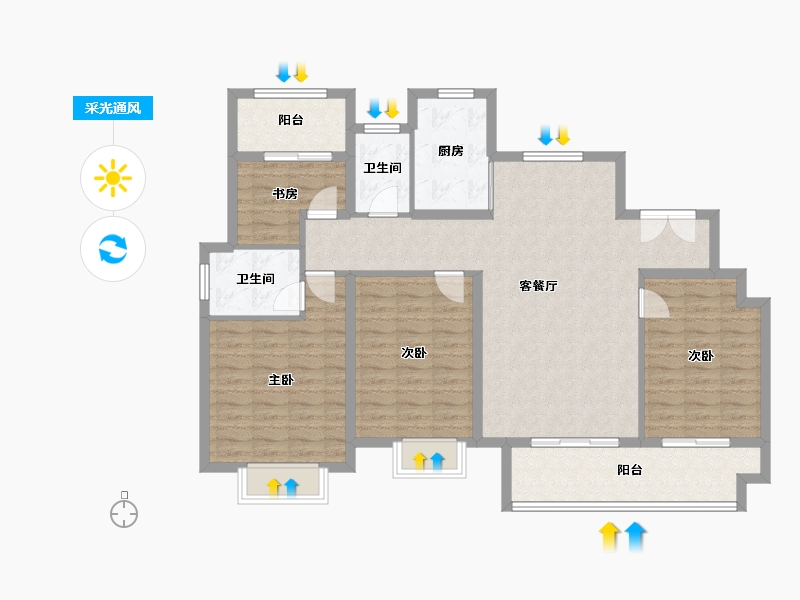 江苏省-镇江市-保集·梧桐墅-114.40-户型库-采光通风