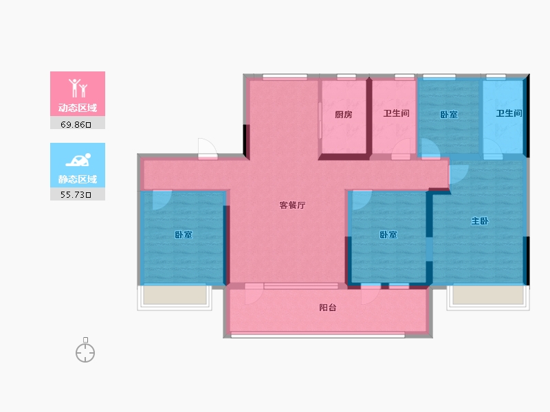 山东省-烟台市-碧桂园凤凰铭著-112.00-户型库-动静分区