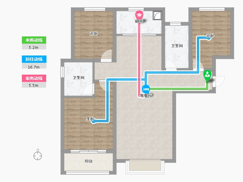 陕西省-咸阳市-玺园-95.20-户型库-动静线