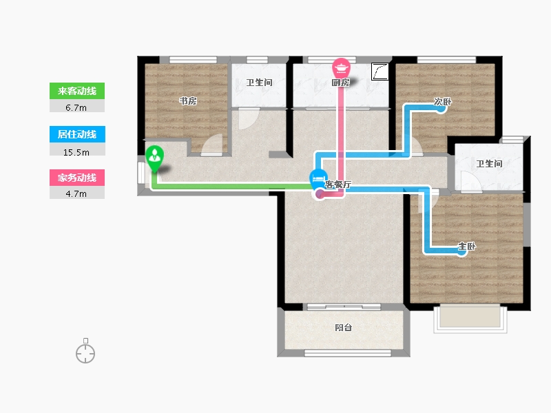 陕西省-咸阳市-翡翠书院-99.20-户型库-动静线