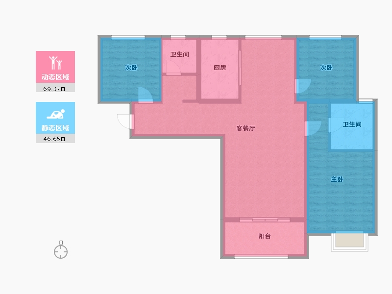 河南省-洛阳市-建业中弘城-104.23-户型库-动静分区