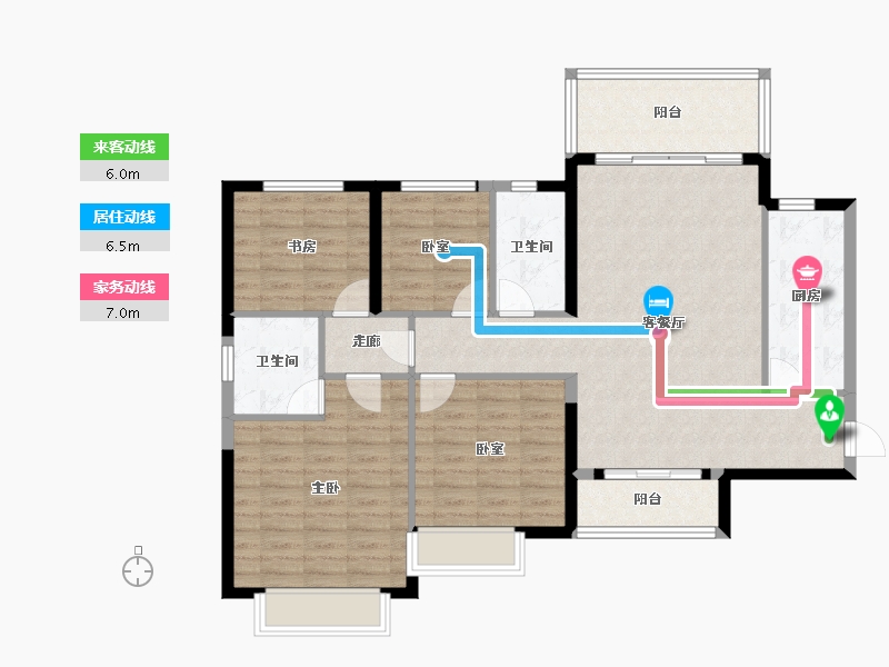 四川省-成都市-恒大御龙天峰-107.30-户型库-动静线