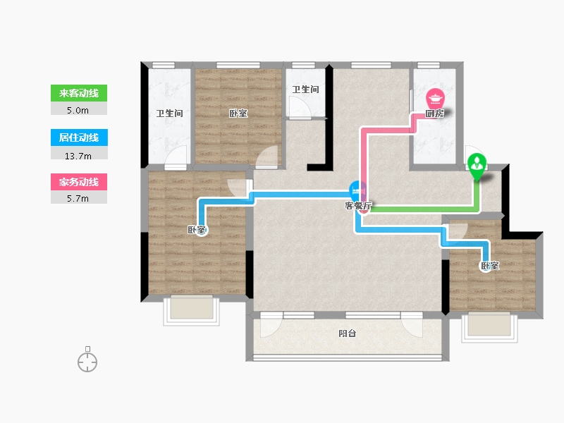 吉林省-吉林市-泽信·悦山郡-105.52-户型库-动静线