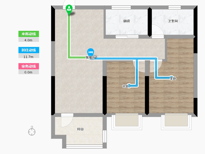 山东省-烟台市-绿地德迈珑璟台-62.13-户型库-动静线