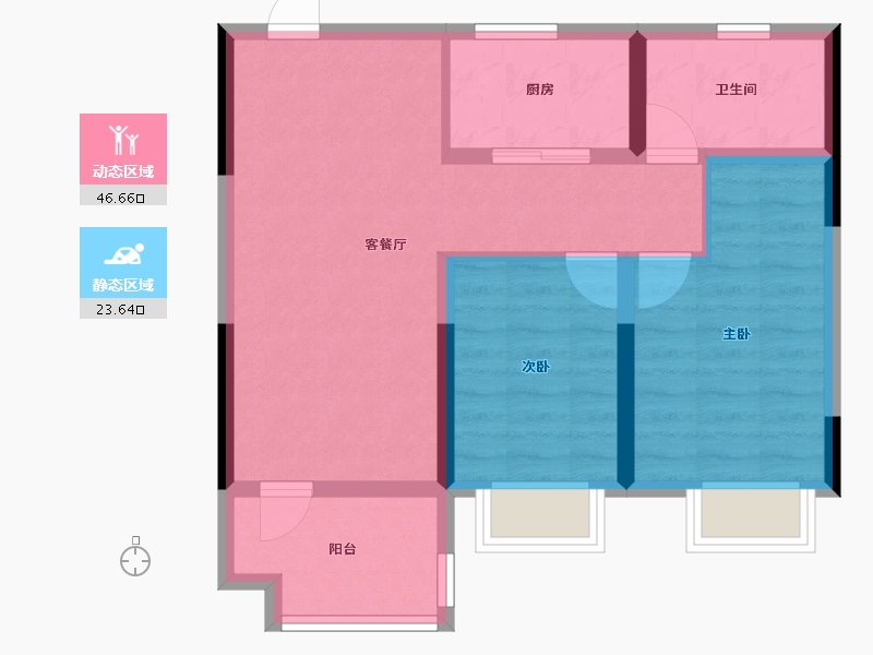 山东省-烟台市-绿地德迈珑璟台-62.13-户型库-动静分区