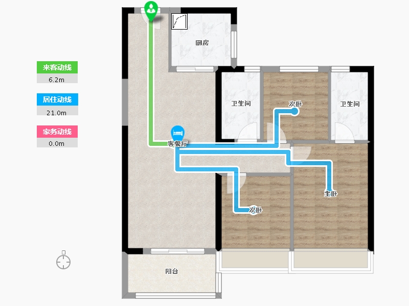 陕西省-咸阳市-碧桂园秦都府-92.00-户型库-动静线