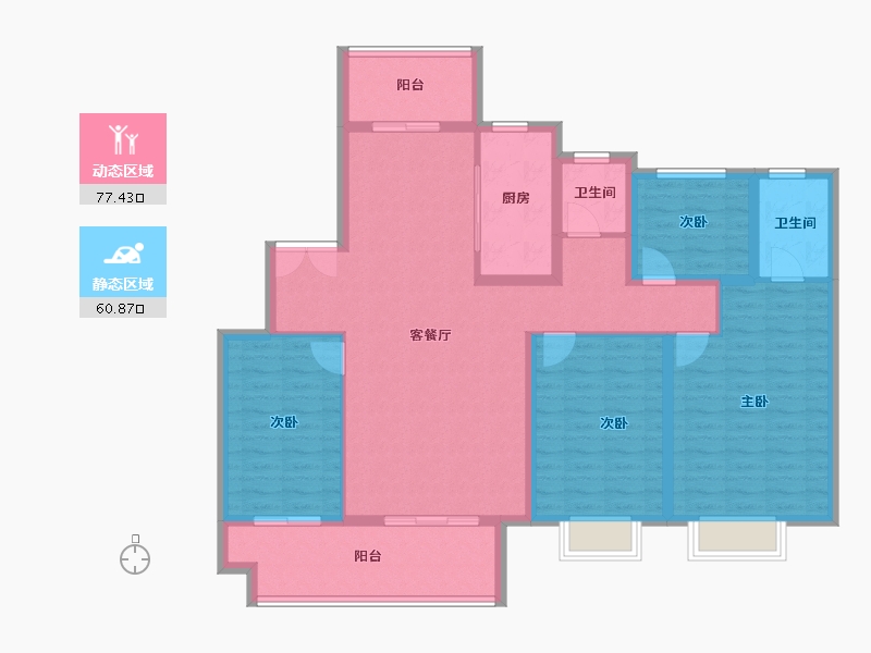 江苏省-镇江市-保集·梧桐墅-124.80-户型库-动静分区