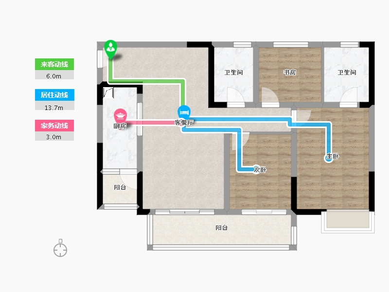 四川省-南充市-上河城二期-90.00-户型库-动静线