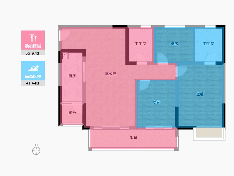 四川省-南充市-上河城二期-90.00-户型库-动静分区