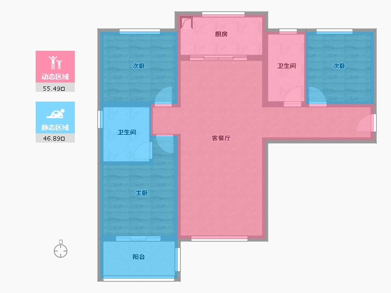 陕西省-咸阳市-玺园-91.16-户型库-动静分区