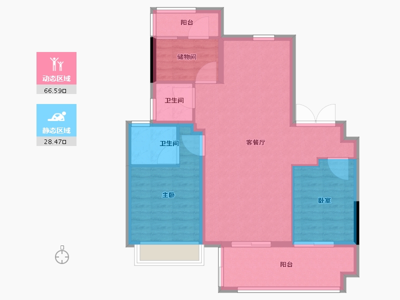 安徽省-亳州市-邦泰·政务壹号-86.40-户型库-动静分区