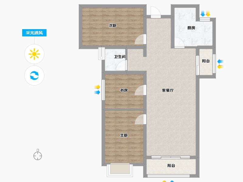 河南省-洛阳市-建业中弘城-89.24-户型库-采光通风