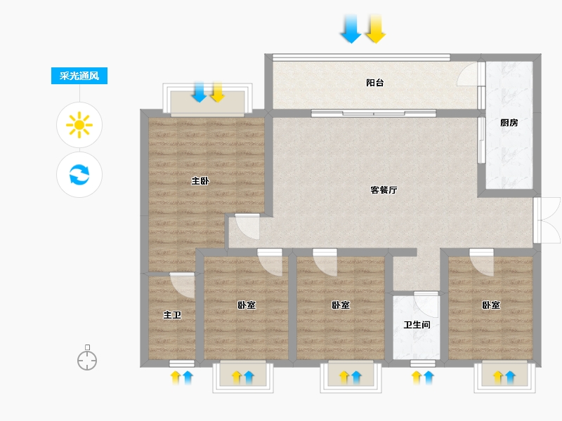 四川省-成都市-江湾府-105.76-户型库-采光通风