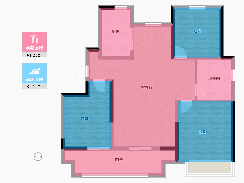 山东省-德州市-百合新城·智信园-87.20-户型库-动静分区