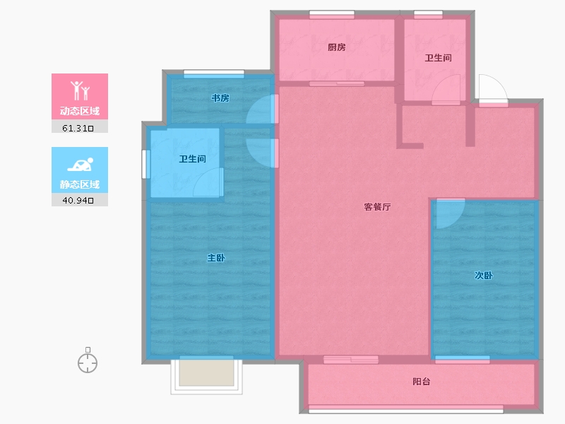 山东省-德州市-万星君澜府-92.19-户型库-动静分区