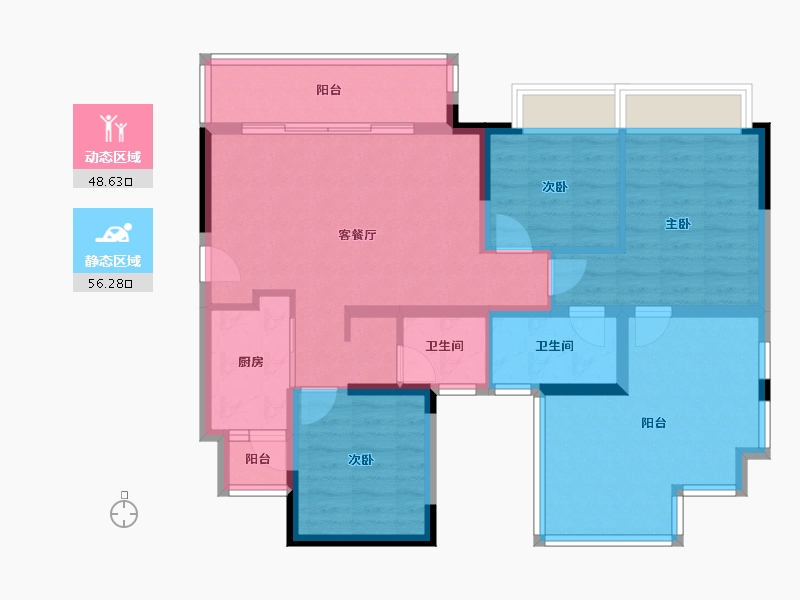 四川省-成都市-梦享春山可望-93.12-户型库-动静分区