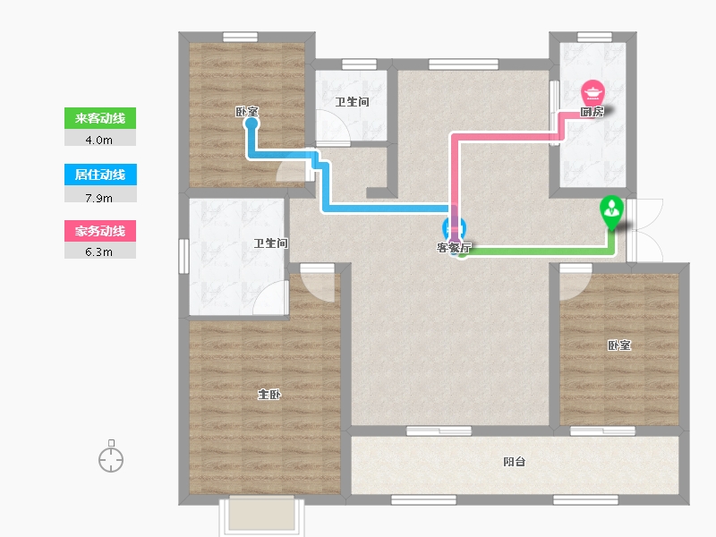 山东省-德州市-学府·豪庭-109.39-户型库-动静线