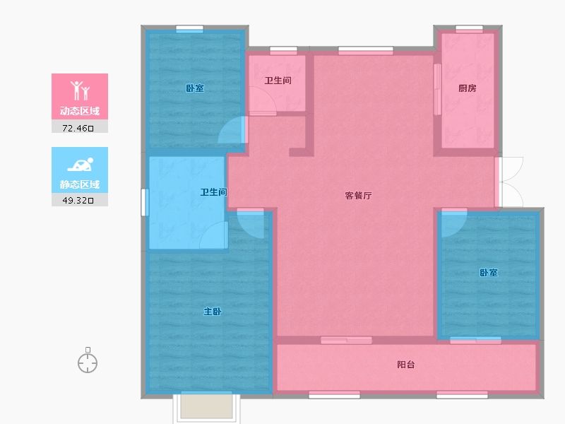 山东省-德州市-学府·豪庭-109.39-户型库-动静分区