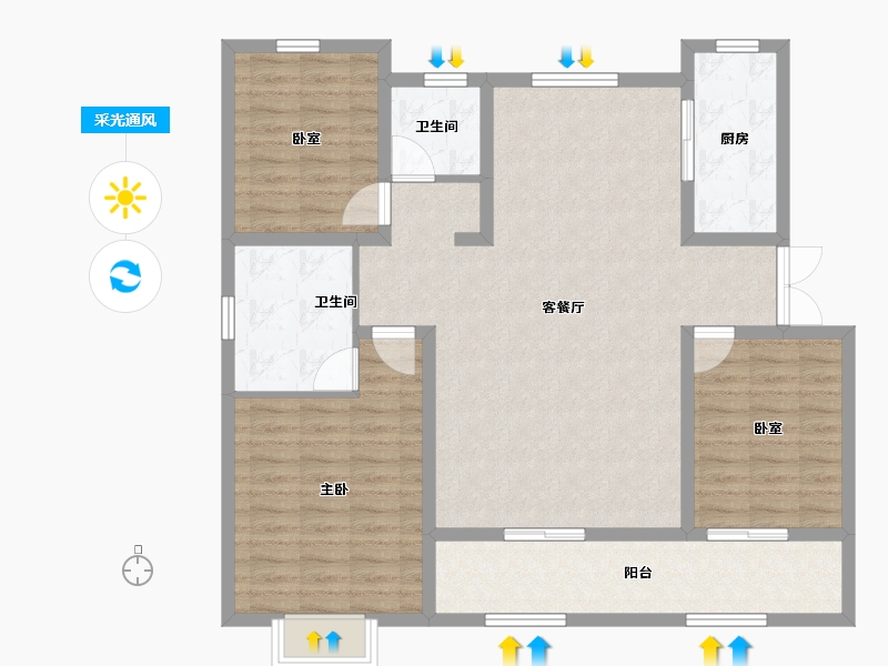 山东省-德州市-学府·豪庭-109.39-户型库-采光通风