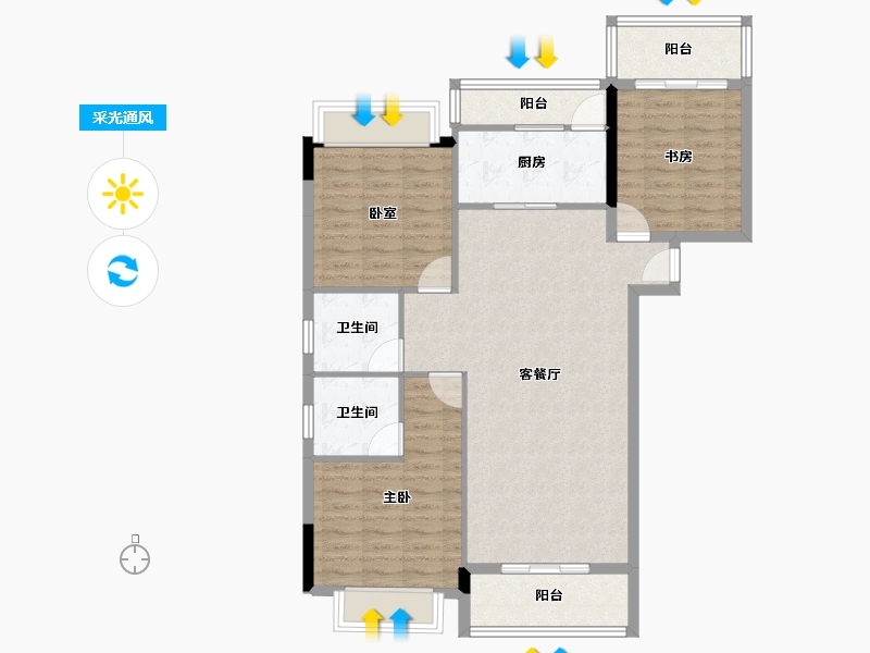 湖北省-襄阳市-房投翰林府-97.28-户型库-采光通风