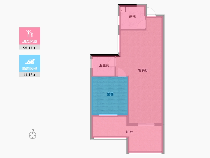 湖南省-岳阳市-龙凤山庄-60.00-户型库-动静分区