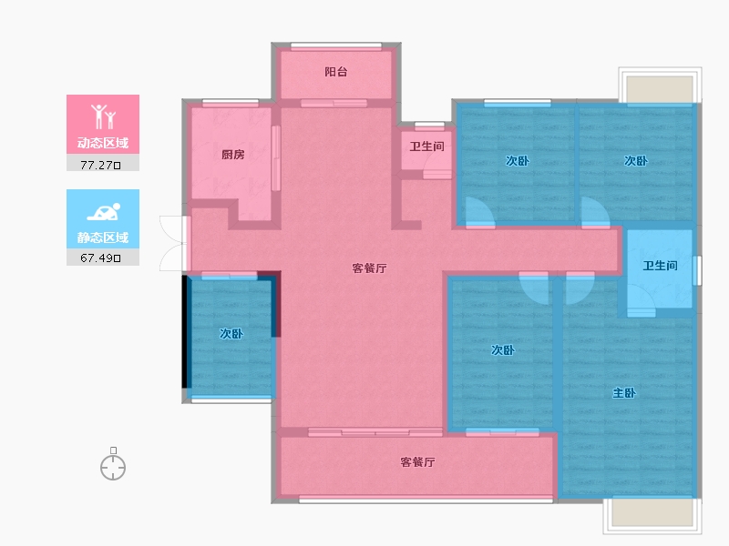 湖南省-邵阳市-汇菁国际-129.17-户型库-动静分区