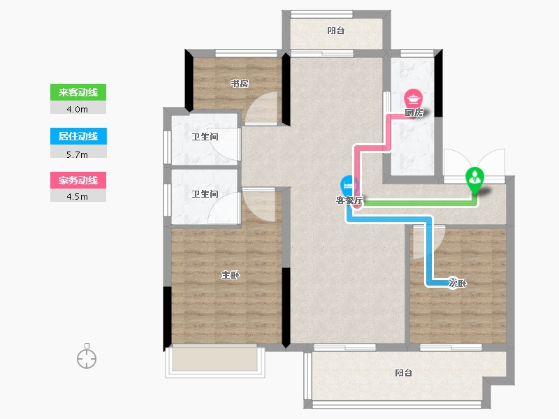 安徽省-亳州市-杭颐师大学府·状元府-94.41-户型库-动静线