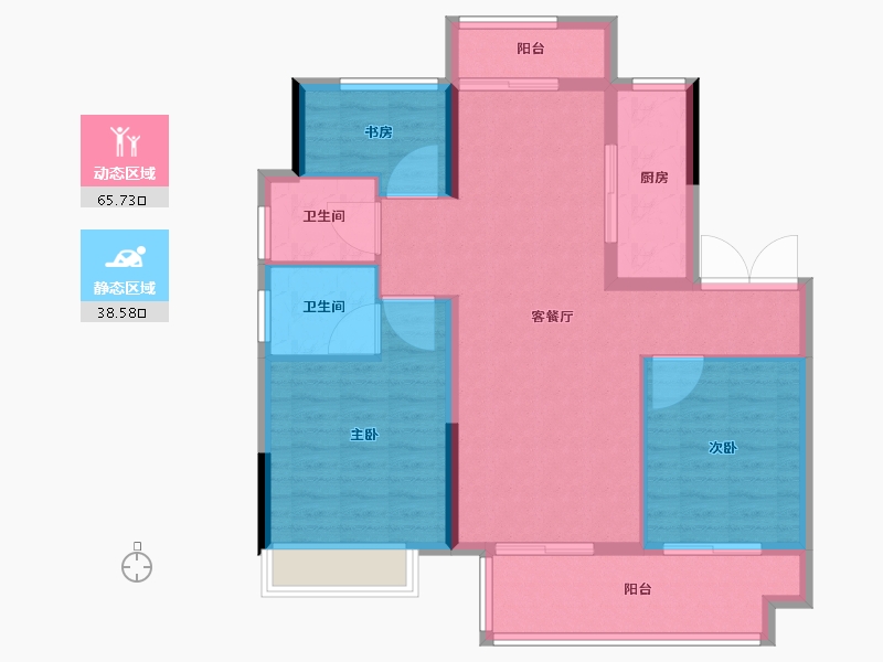 安徽省-亳州市-杭颐师大学府·状元府-94.41-户型库-动静分区