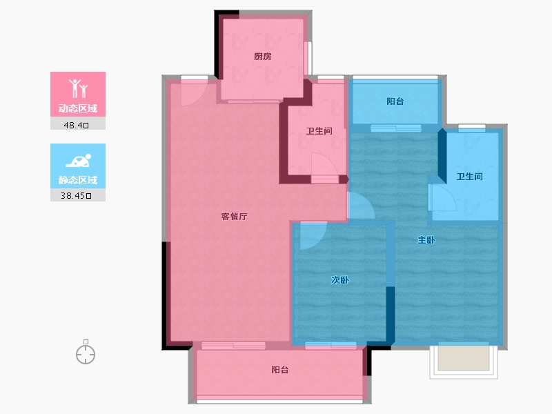 江苏省-镇江市-海伦堡云麓小院-77.52-户型库-动静分区