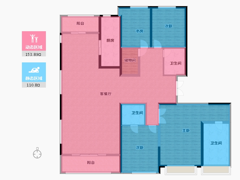 江苏省-南京市-滨江ONE-242.00-户型库-动静分区