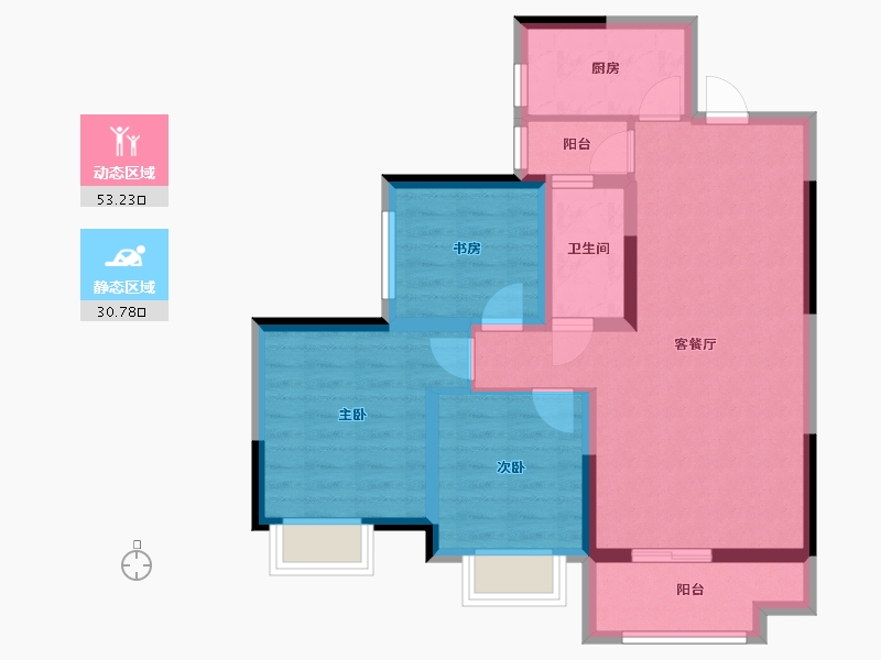 四川省-德阳市-凯州国际-74.10-户型库-动静分区