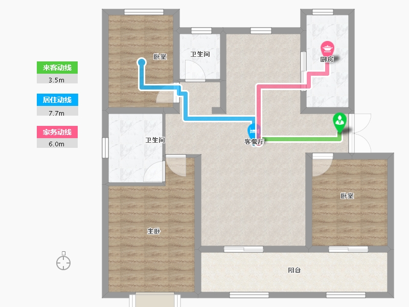 山东省-德州市-学府·豪庭-104.60-户型库-动静线