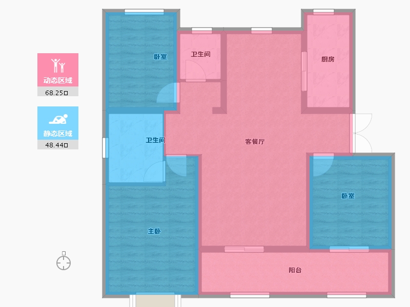 山东省-德州市-学府·豪庭-104.60-户型库-动静分区