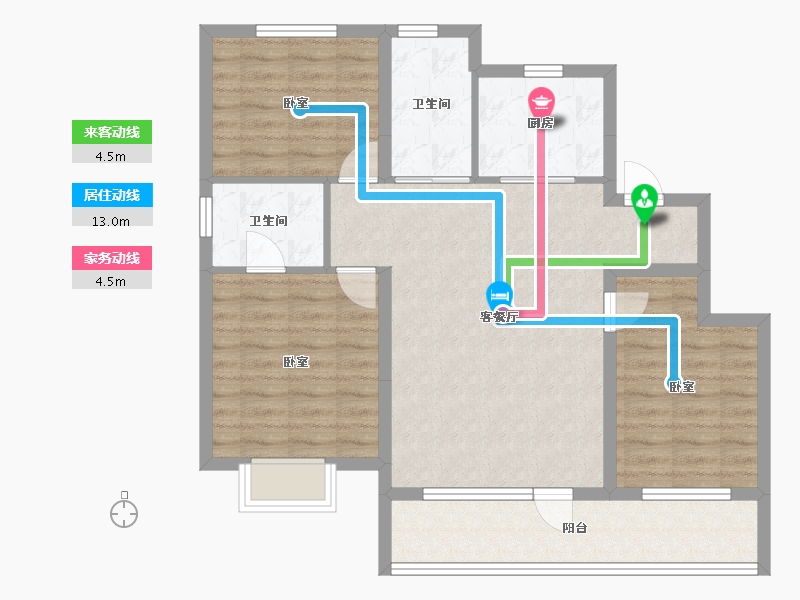 吉林省-吉林市-泽信·江山府-87.20-户型库-动静线