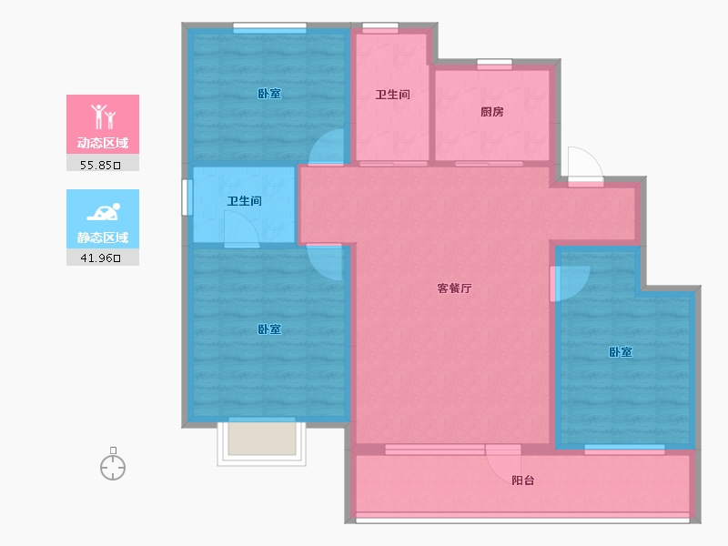 吉林省-吉林市-泽信·江山府-87.20-户型库-动静分区