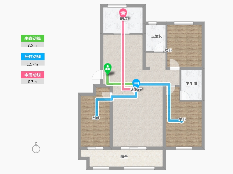 山东省-德州市-糖城·印象-100.69-户型库-动静线