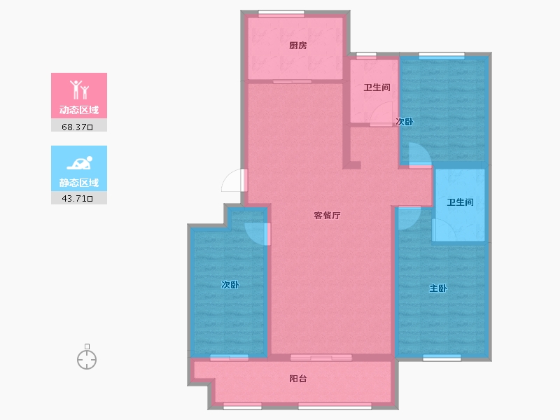 山东省-德州市-糖城·印象-100.69-户型库-动静分区