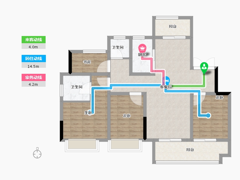 安徽省-亳州市-杭颐师大学府·状元府-104.00-户型库-动静线