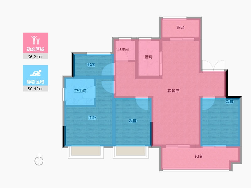 安徽省-亳州市-杭颐师大学府·状元府-104.00-户型库-动静分区