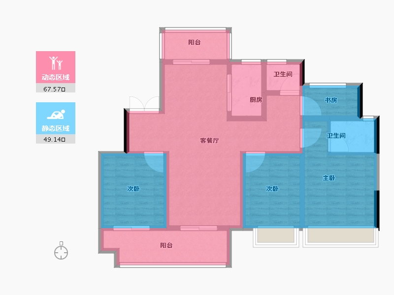 安徽省-亳州市-杭颐师大学府·状元府-104.00-户型库-动静分区