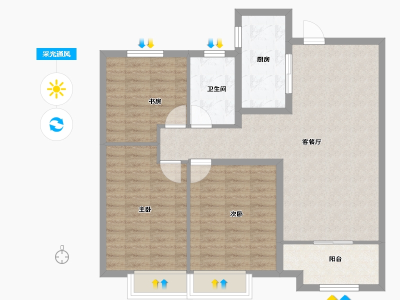 山东省-德州市-东海万和城-87.99-户型库-采光通风