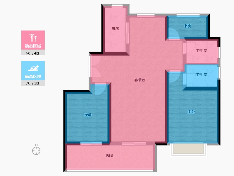 江苏省-镇江市-保集·梧桐墅-85.91-户型库-动静分区