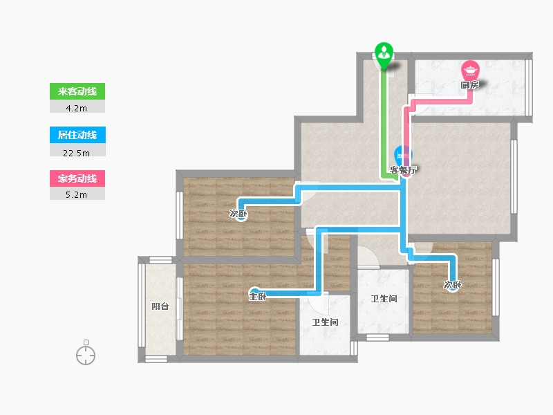 内蒙古自治区-鄂尔多斯市-宏达小区-109.00-户型库-动静线