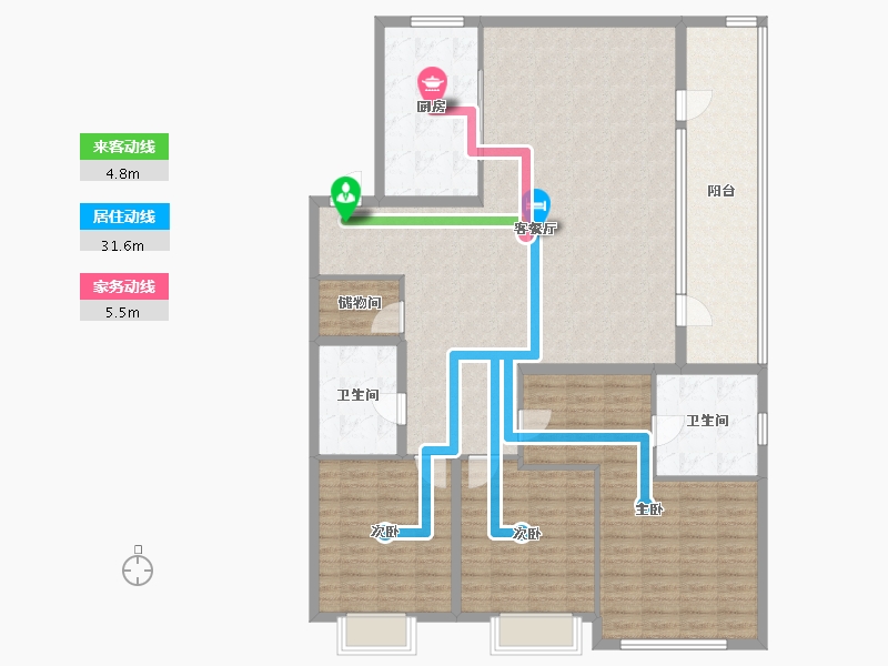 山东省-烟台市-烟台华润中心-151.19-户型库-动静线